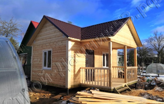 4 брусовой дом  од-2, 6×4, 24 м², ленинградская область,  всеволожский район, посёлок дунай (1)